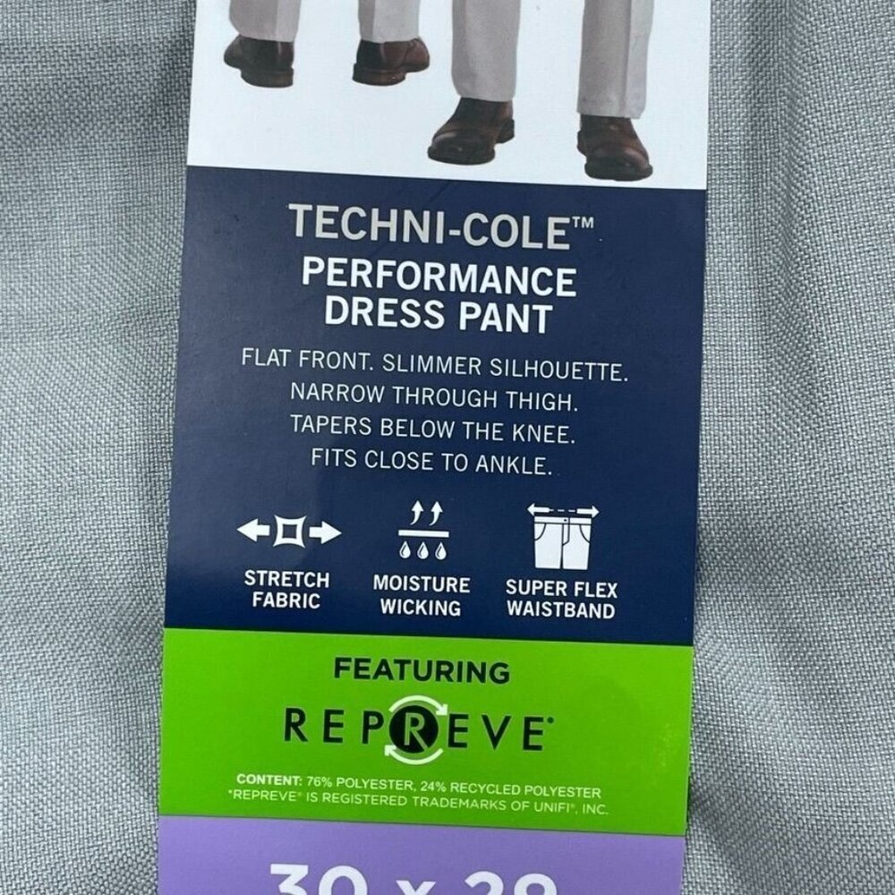 Kenneth Cole Reaction Slim Fit Gray Techni-Cole Dress Pants 30x29 a1243 - Picture 3 of 6